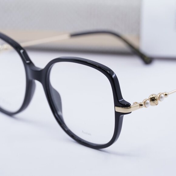 Jimmy Choo JC356 0807 00 Square 54mm Eyeglasses - Black/Gold - Picture 2 of 11